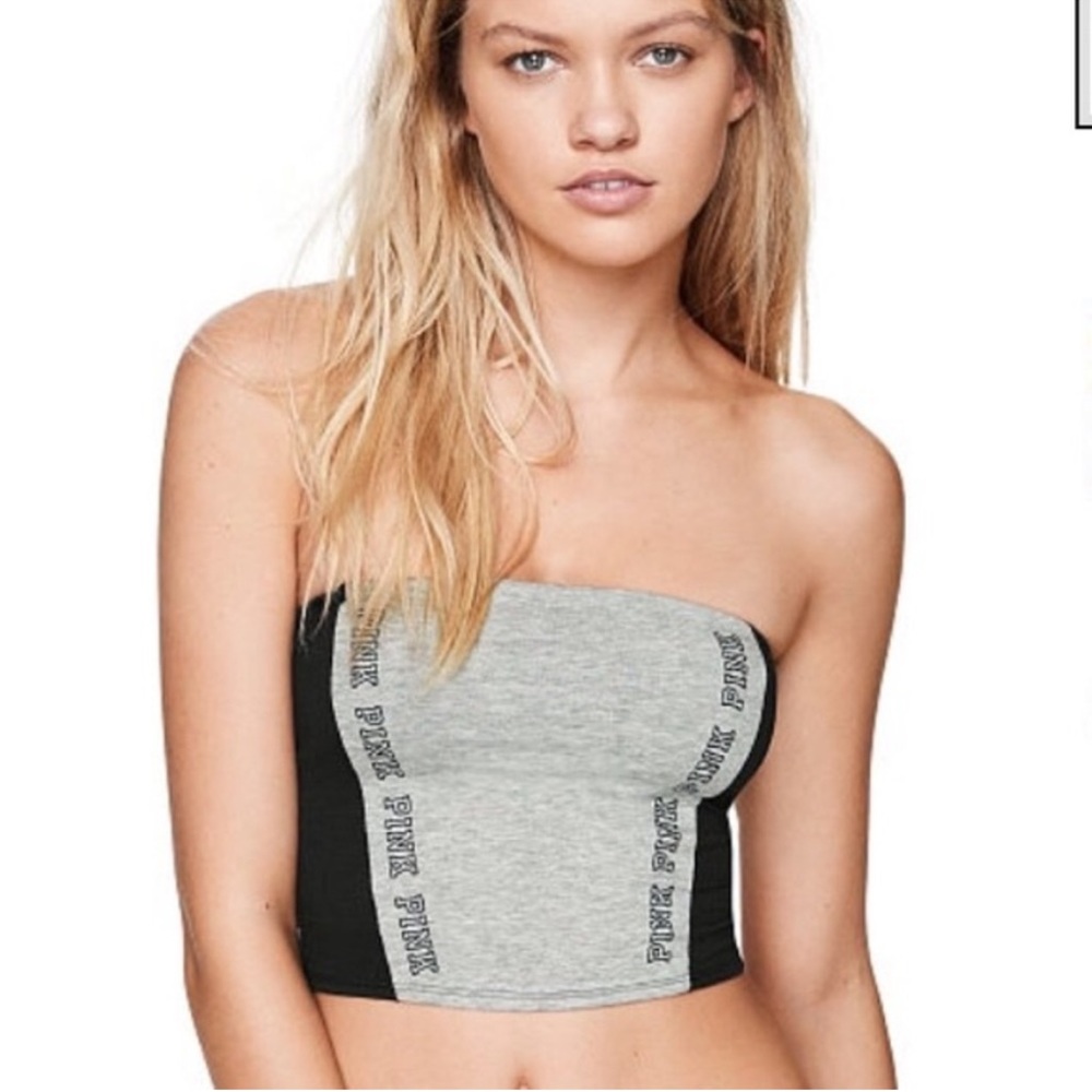 VS Pink Logo Tube Bandeau Top